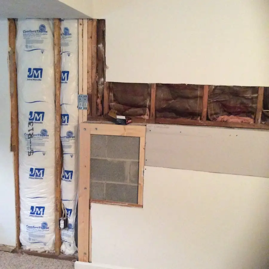 Wall insulation replacement during Basement Flood Cleanup in Ione